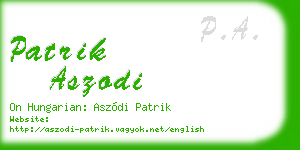 patrik aszodi business card